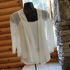 Sheer White Open Cardigan